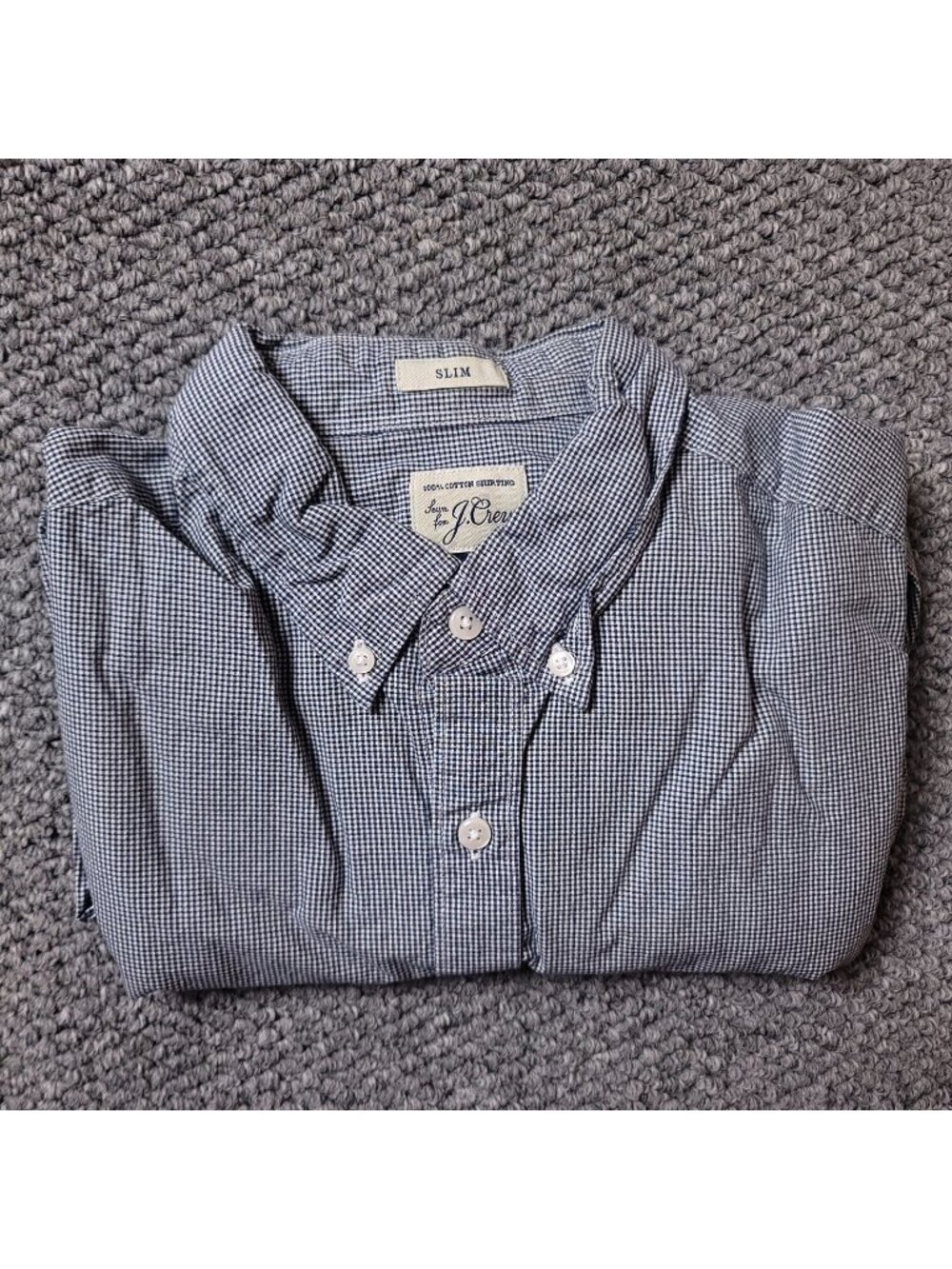 J. Crew Slim Button Shirt Mens M Medium Long Sleeve Blue Checkered Preppy Casual